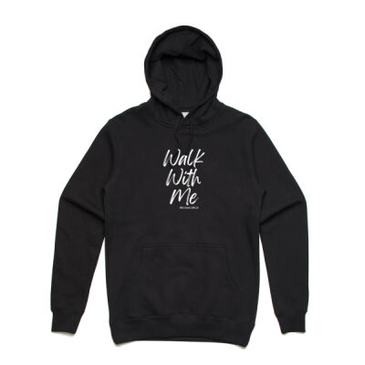 Walk With Me Hooded Jumper White Text Thumbnail